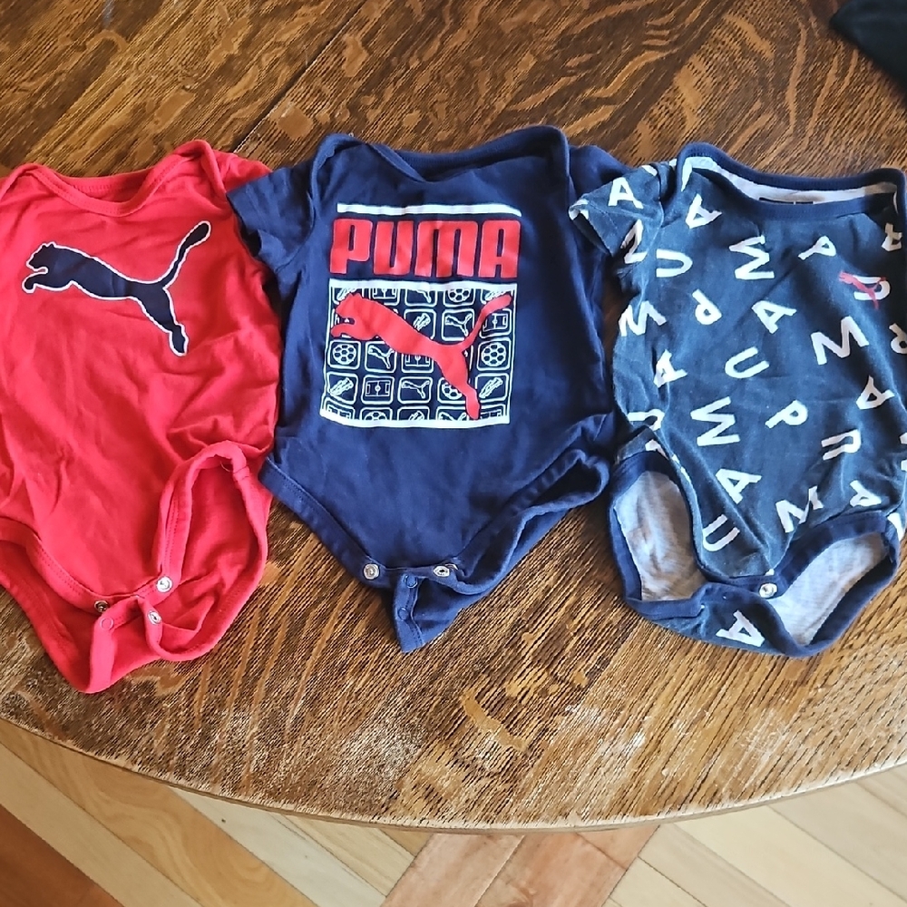Puma Kids Bodysuit Trio - Red, Navy, and Blue